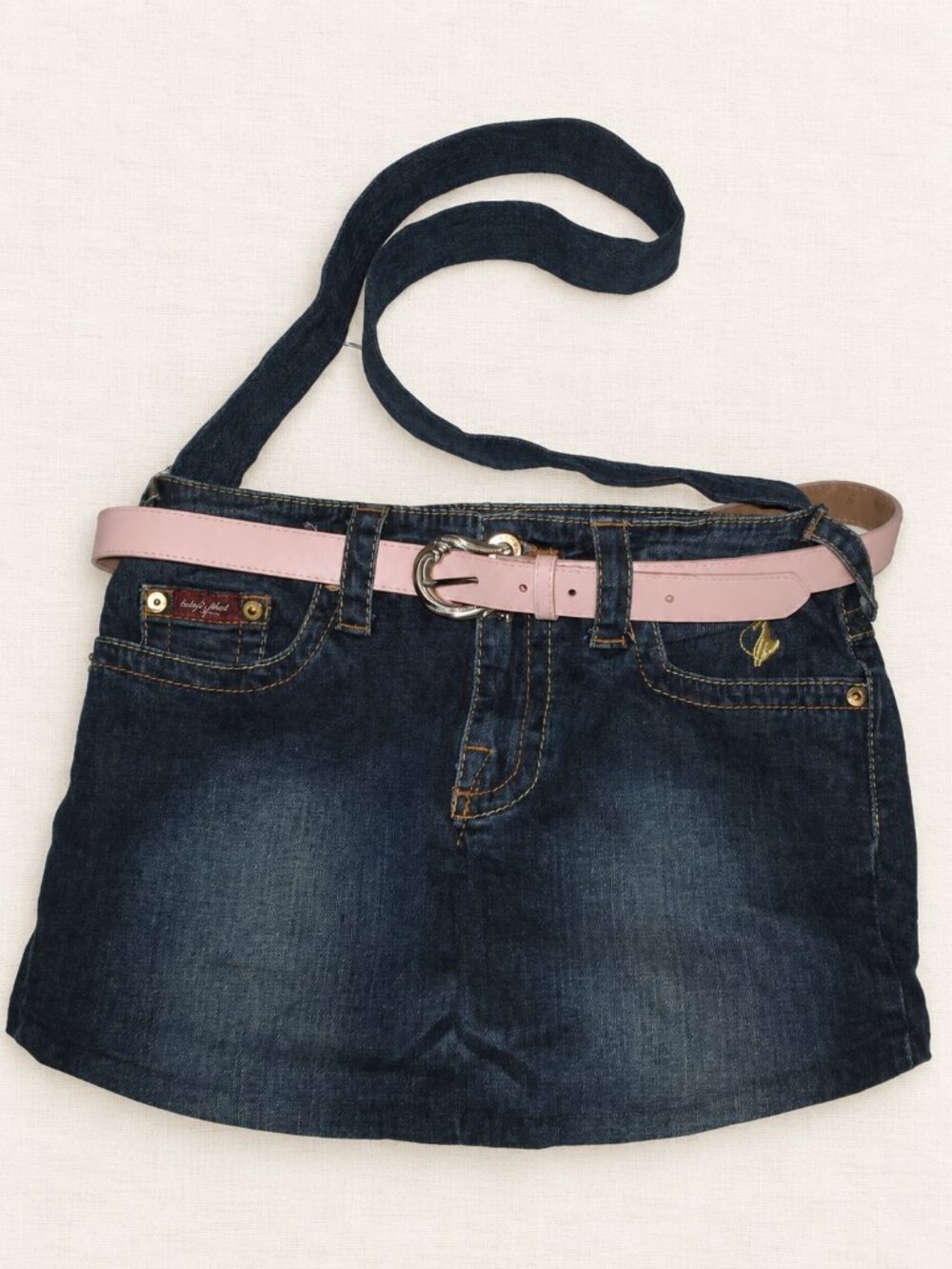 Denim Jean Purse Bag Factory Faded Cross Body Shoulder Bling Baby Phat Upcycled